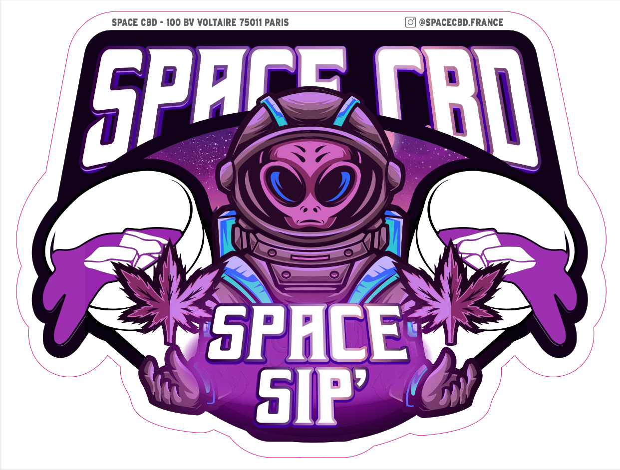 Sticker Spacesip Space CBD