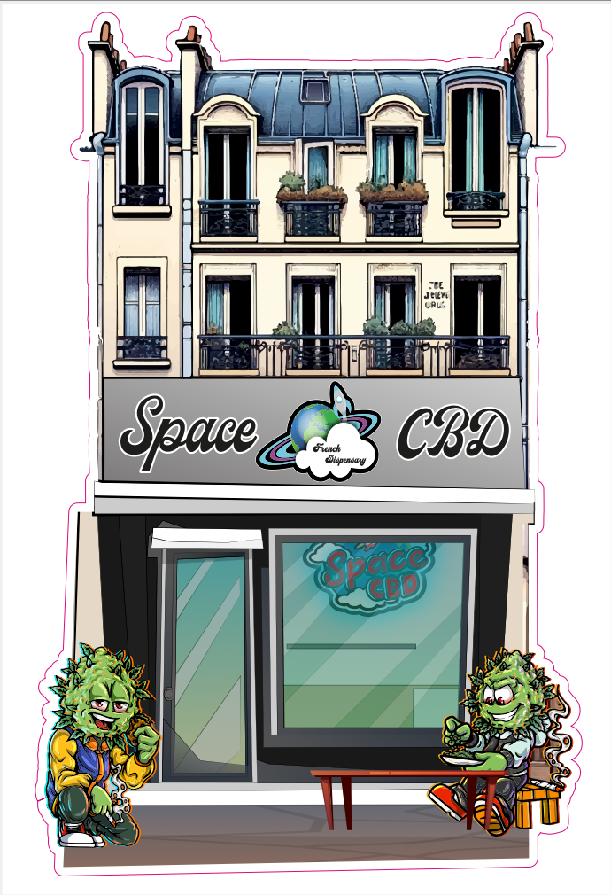 Sticker Devanture Space CBD