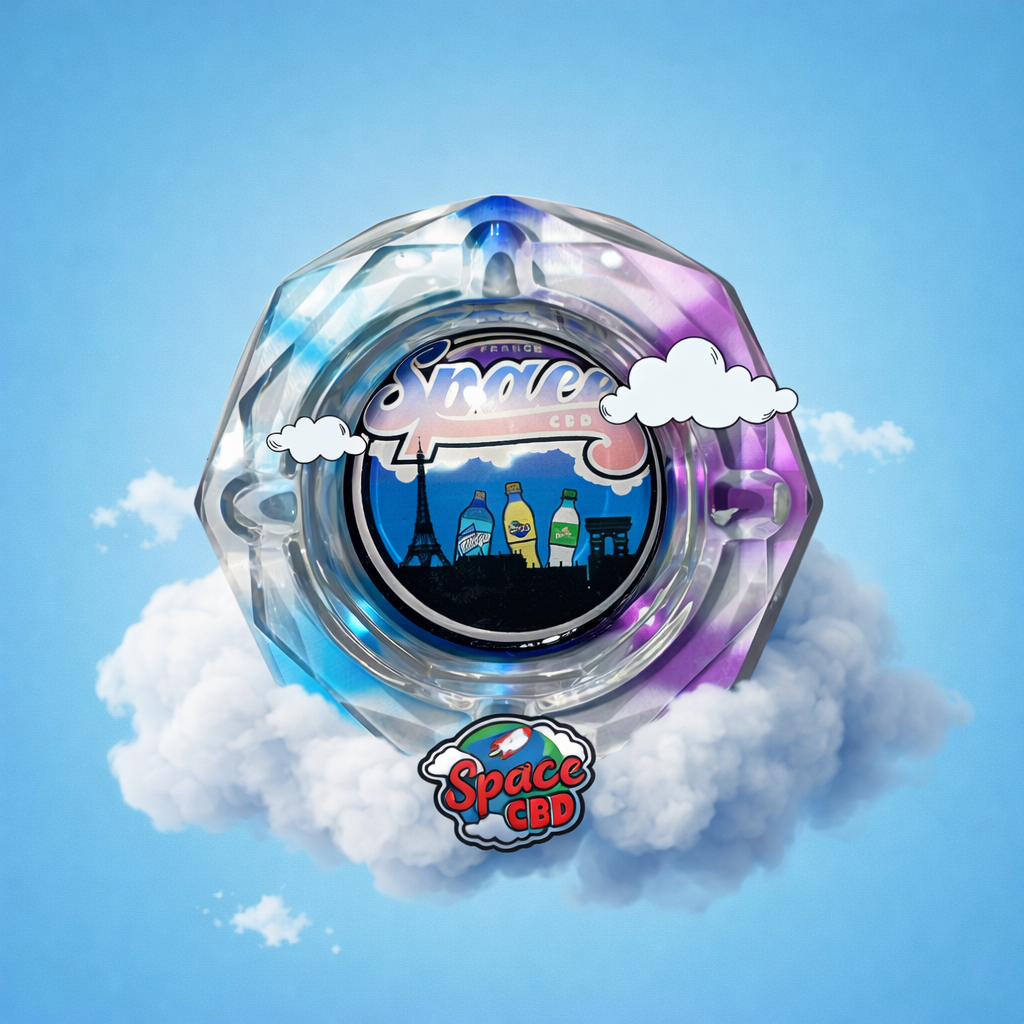 Cenicero de cristal con forma de diamante