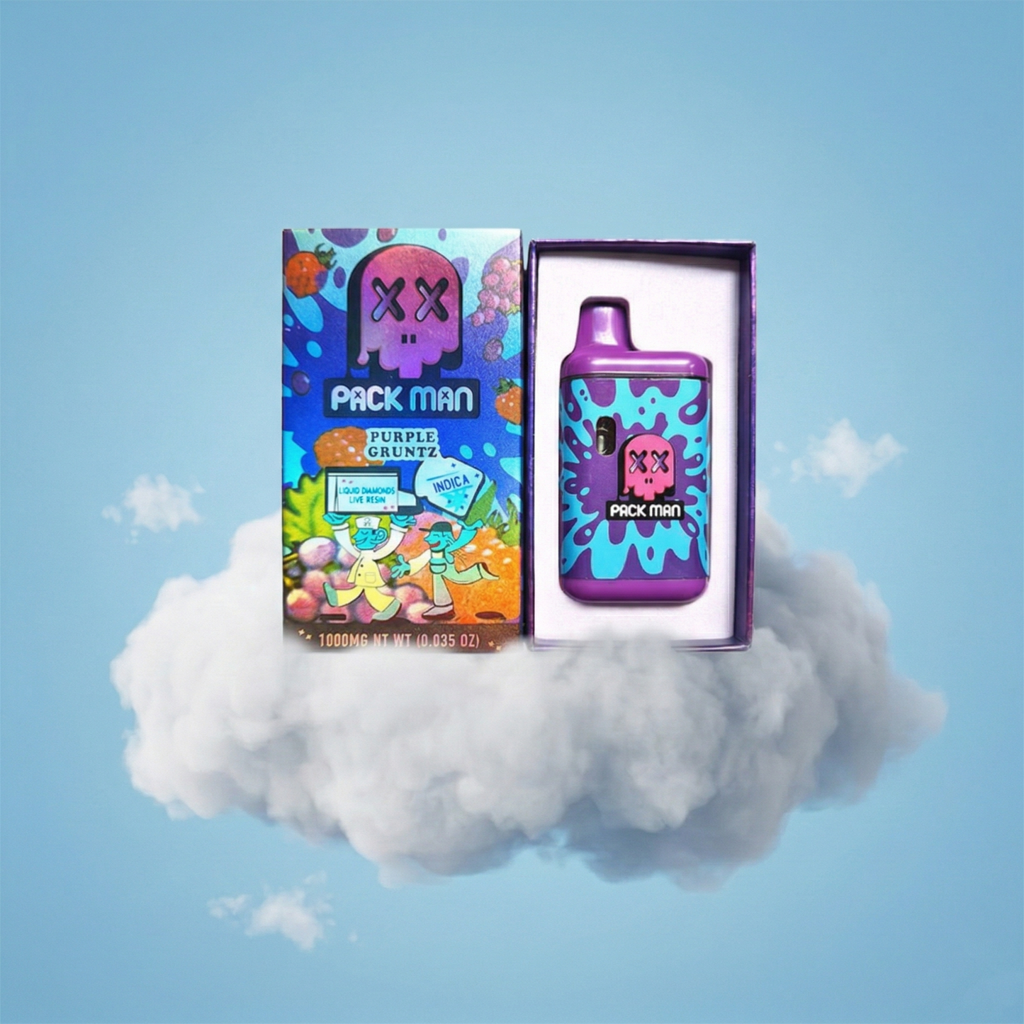 Vape CBC 1000mg Hybrid - Pack Man - Purple Gruntz