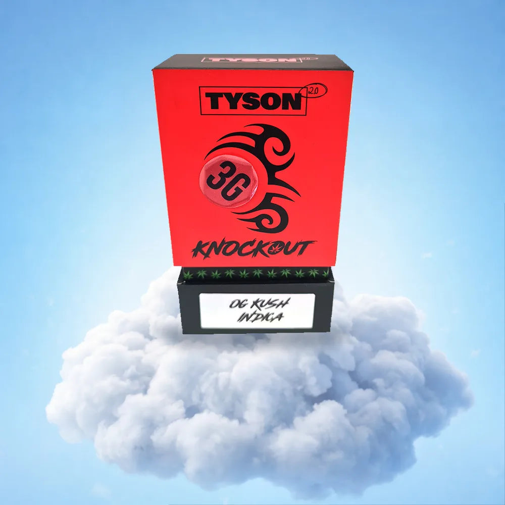 Boîte Tyson 2.0 Knockout OG Kush Indica — puff jetable 3 g CBC