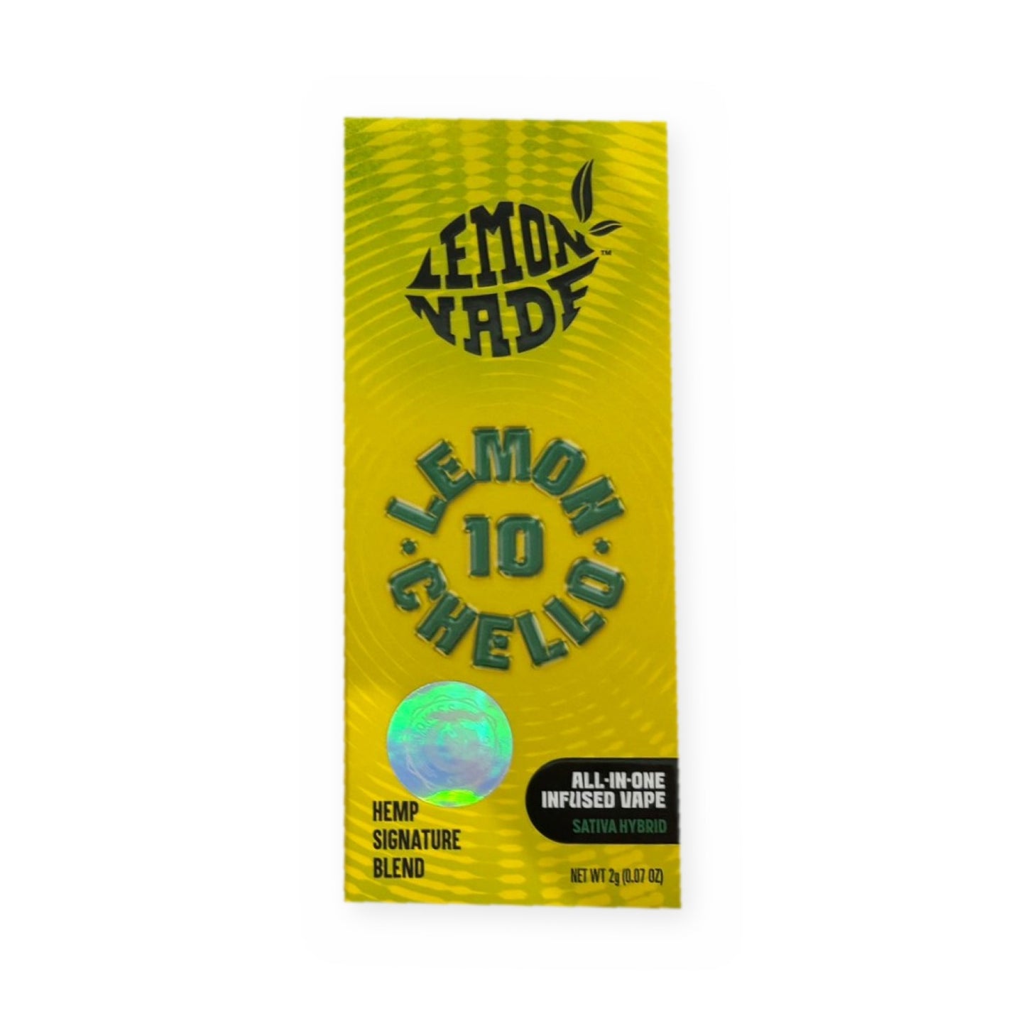 Lemonnade Lemon 10 Chello — étui jaune de la puff jetable all-in-one 2 g, face avant