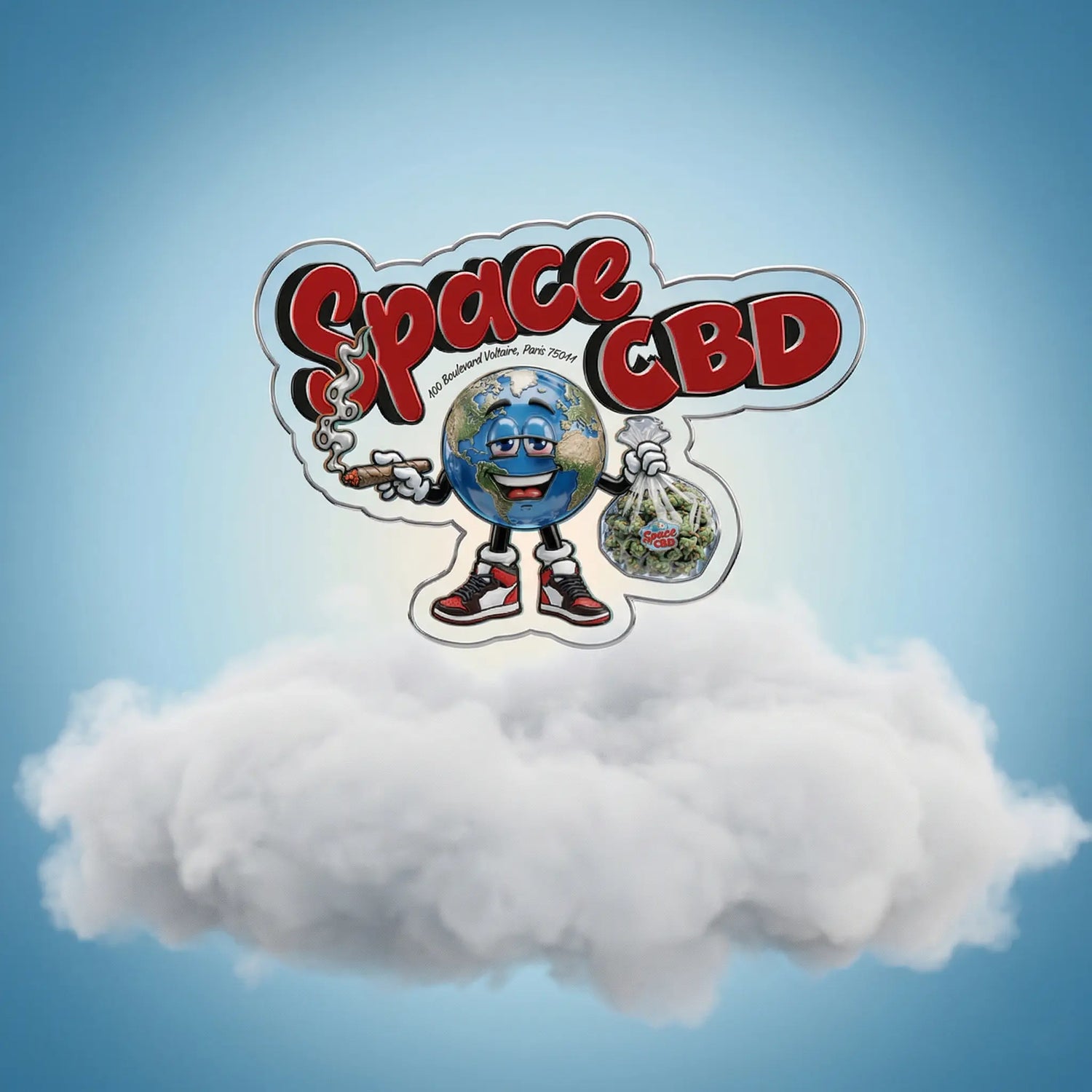 Sticker Space CBD Mother Earth Space CBD France