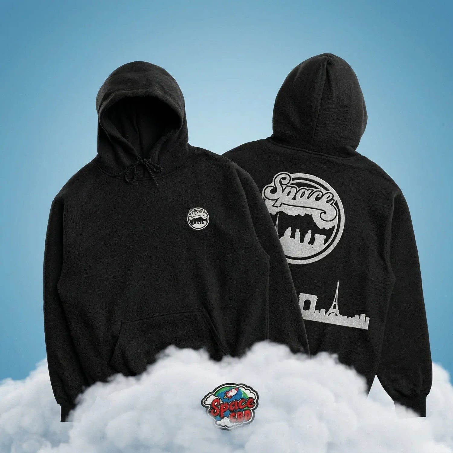 Hoodie noir SpaceCBD Space CBD France