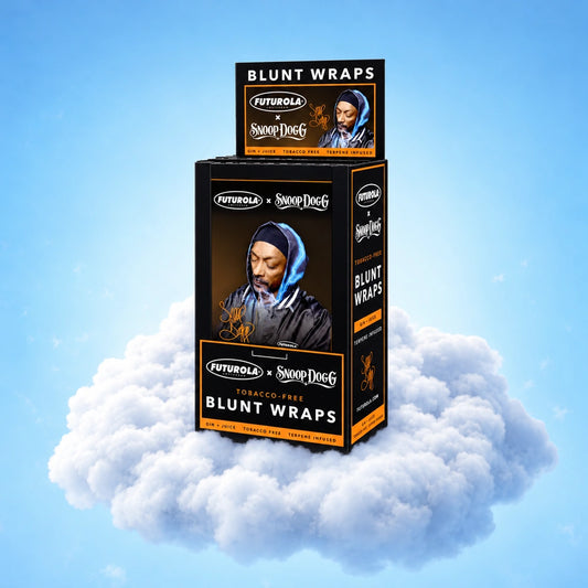 Blunt Wraps Gin & Juice, Futurola x Snoop Dogg — sur fond de nuage