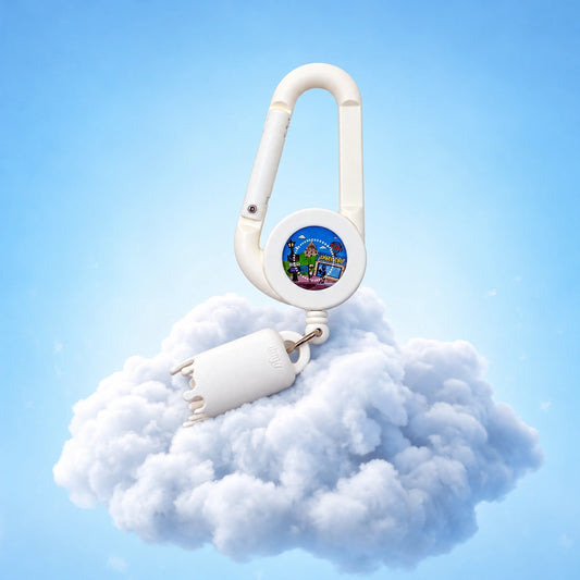 Laisse à briquet rétractable Space CBD Blanc — sur fond de nuage