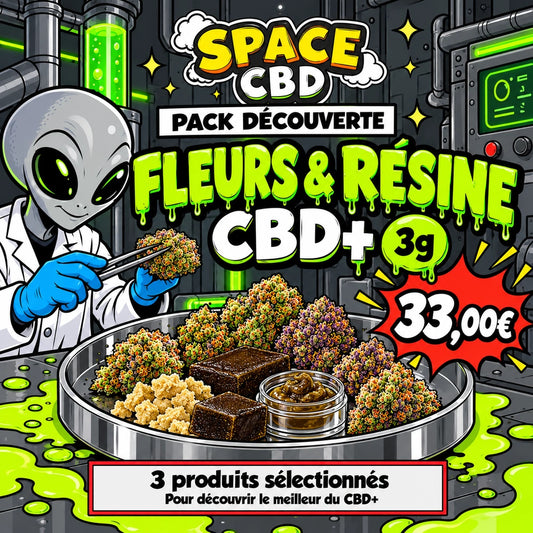 Pack découverte CBD+ : fleurs et résine, 3 g — Space CBD