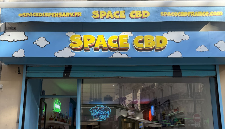 Devanture du shop Space CBD au 76 rue Marguerite de Rochechouart, Paris 9e